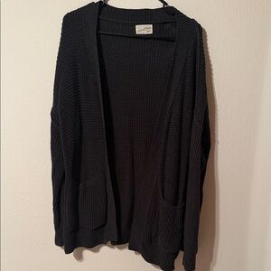 Women's Charcoal Open-Front Sweater